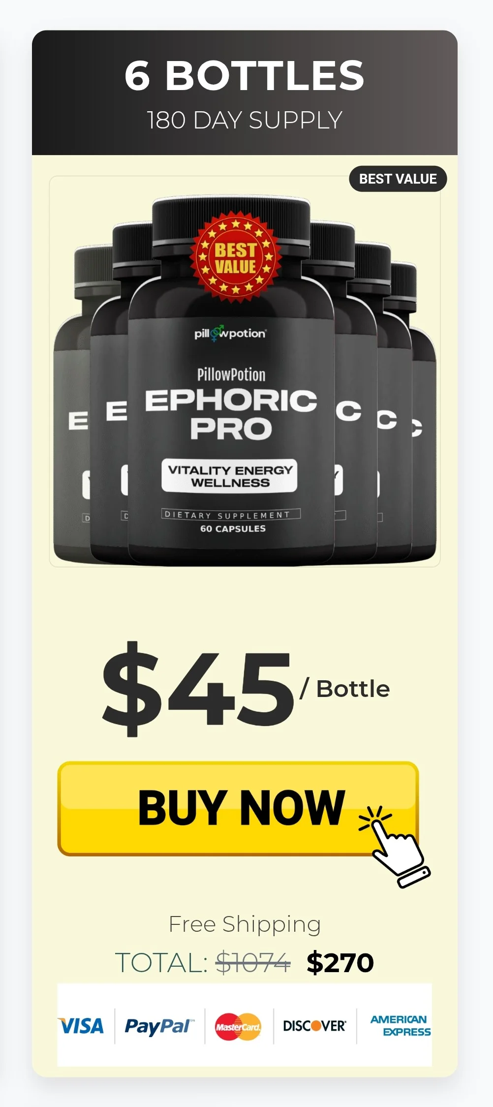 Ephoric Pro™ 6 bottles pricing